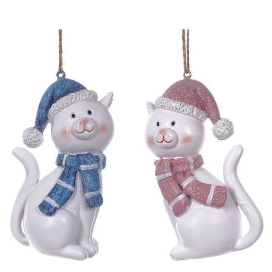 Фигурка декоративная подвесная "Кошка",  L5 W4 H9 см, 2в.