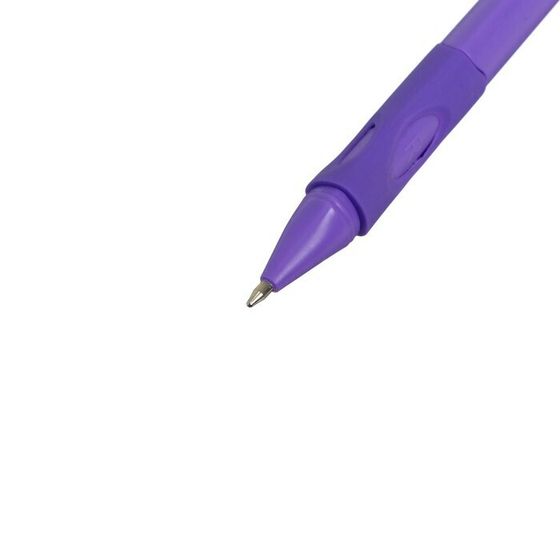 !Ручка шариковая, 4 штуки 0.7 мм, стержень синий, корпус с резиновым держателем, МИКС