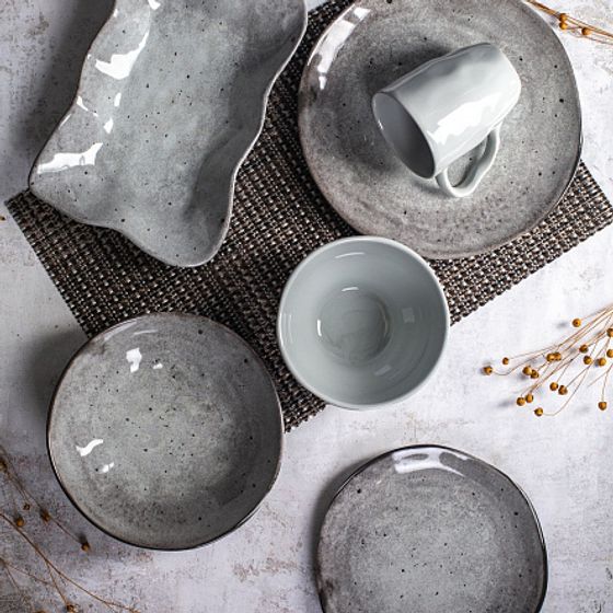 Тарелка суповая STONE DARK 20см