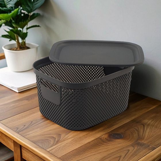 Корзинка NICKEL тёмно-серая 6л 21.7×26.7×15.2см