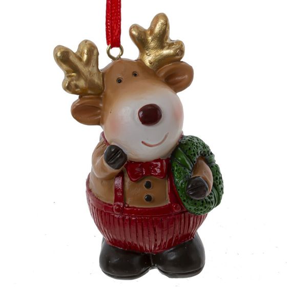 Фигурка декоративная подвесная &quot;Олень&quot;, L5 W3,5 H7,5 см, 4в.