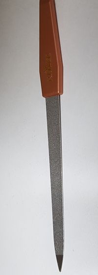 !09 Пилка алмазная(набор 2 штуки) 18 см. цвет ручки микс