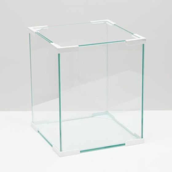 Аквариум &quot;Куб&quot;, покровное стекло, 31 литр, 30 x 30 x 35 см, белые уголки