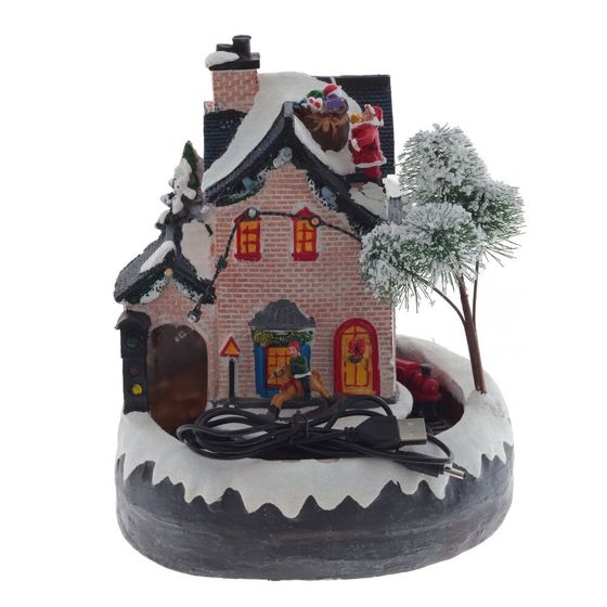 Фигурка декоративная &quot;Рождество&quot; (4 мелодии, подсвет, движ, 3xAA н/п, +USB), L19 W18 H22 см