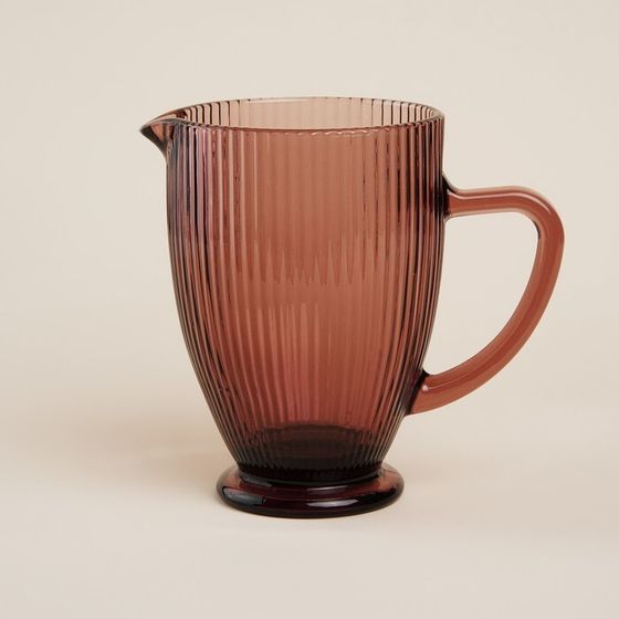 Кувшин SL Home «Модерн», 1.2 л, 19.5×13×18.5 см, стекло, розовый