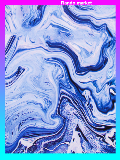 !09 Бумага упаковочная 2 листа глянцевая «Синий мрамор» 70 х 100 см.