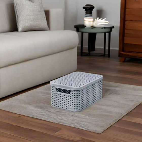 Корзинка STYLE S светло-серый 6л с крышкой