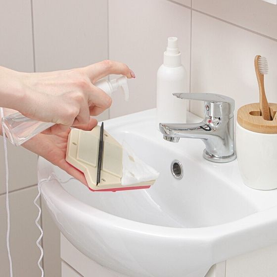 !Магнитная щётка для мытья окон с двух сторон, треугольная, с водосгоном, на стекло 3-8 мм