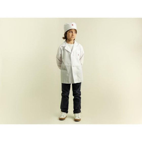 Карнавальный костюм «Доктор», халат с длинным рукавом, шапочка, рост 122-128 см