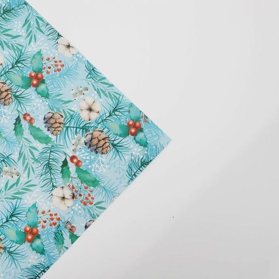 !09 Упаковочная бумага 4 листа на новый год «Зимняя», 70 х 100 см, глянцевая