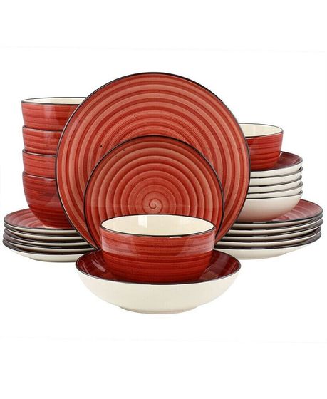 Gia 24 Piece Stoneware Dinnerware Set, Service for 6