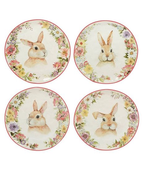 Easter Garden 8.5&quot; Assorted Dessert Plates, Set of 4