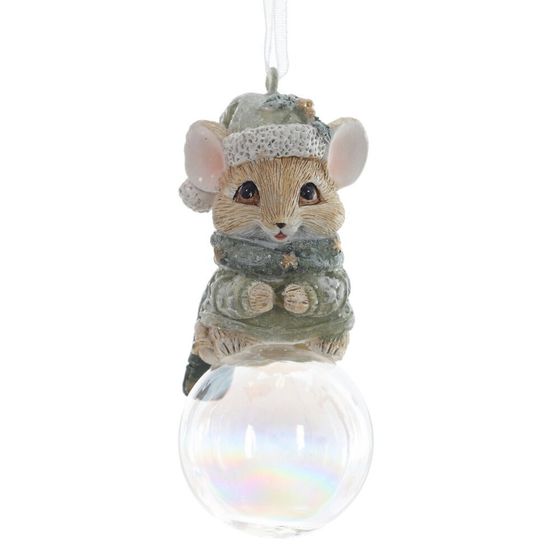 Фигурка декоративная подвесная "Мышонок", L4 W4 H9 см, 2в.