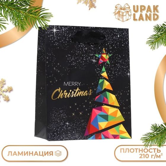 Пакет ламинированный &quot;СовременныйMerry Christmas&quot; 11,5 х 14,5 х 6 см