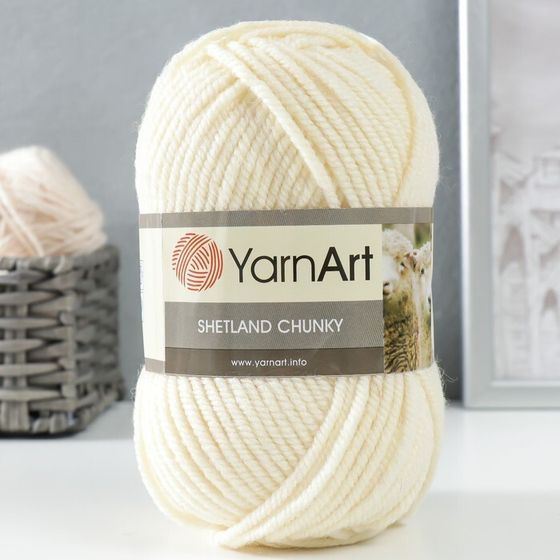 Пряжа &quot;Shetland Chunky&quot; 50% акрил, 50% шерсть 150м/100гр (603 молочный)