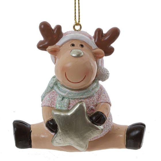 Фигурка декоративная подвесная &quot;Олень&quot;, L4,5 W3 H8 см, 4в.