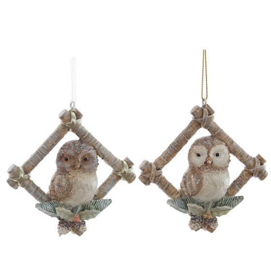 Фигурка декоративная подвесная "Сова", L8,5 W2,5 H8,5 см, 2в.