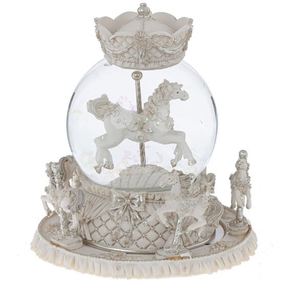 Фигурка декоративная  в стекл шаре &quot;Карусель&quot; (ключ,муз, движ), D 10 см, L15 W15 H17,5 см