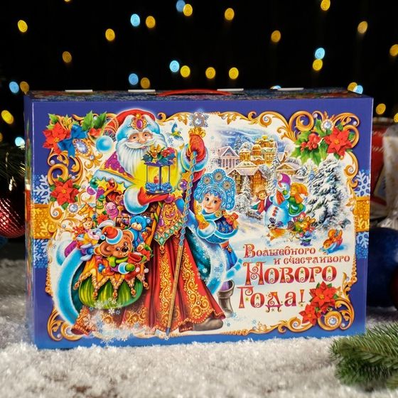 Коробка подарочная новогодняя складная &quot;Ярмарка&quot; 36,5 х 11 х 26 см