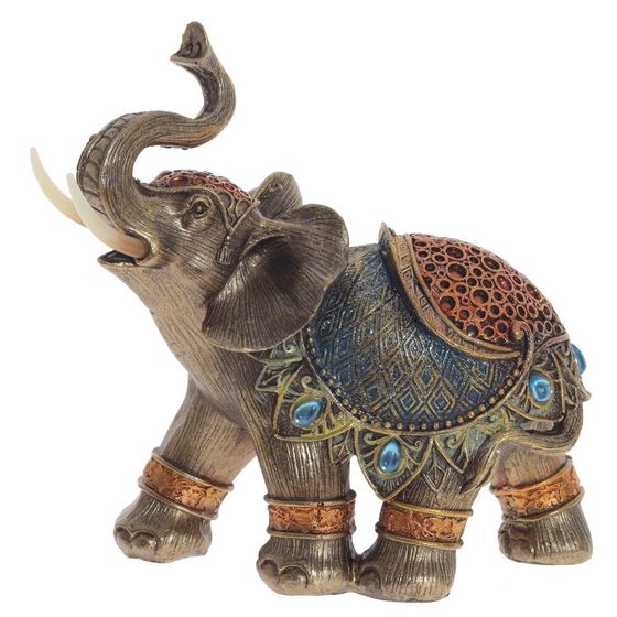 Фигурка декоративная "Слон", L16 W7 H16 см, 1 штука, дизайн микс