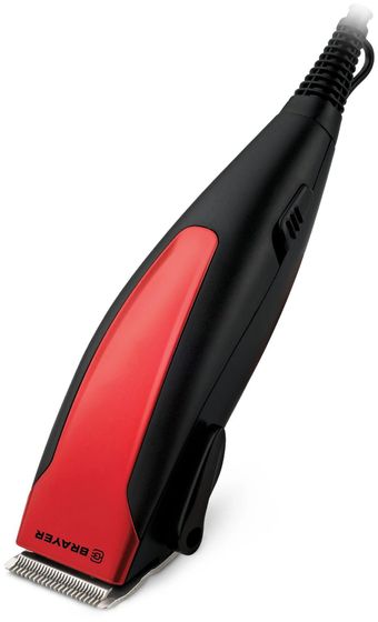 Машинка для стрижки Brayer BR3431 сеть (насадок 4шт) красный/черный