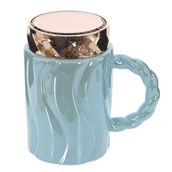 Кружка с крышкой, 490 мл, L13 W8 H13 см, цвет микс