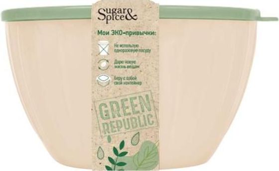 Салатник Sugar&amp;Spice SE1868GR Green Republic с крышкой лён 5л