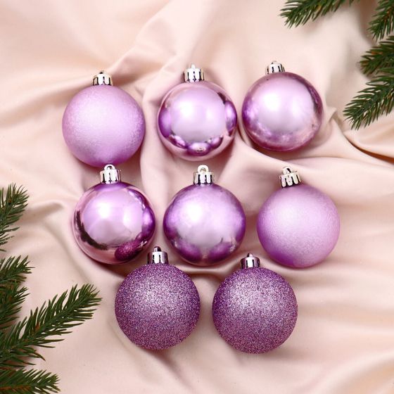 !09 Набор елочных шаров (набор 16 штук) «Классика ассорти» d=5 см, цвет сиреневый