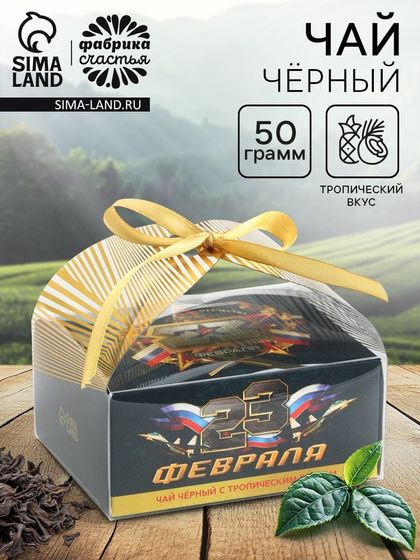 Чай подарочный «23 февраля» вкус: тропический, 50 г.