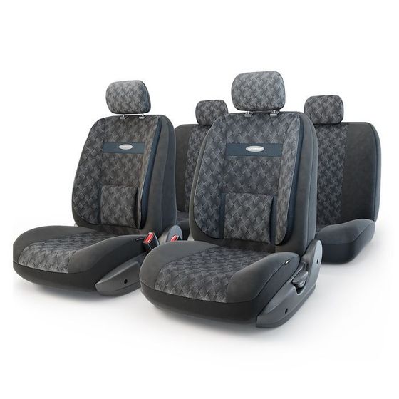 Авточехлы универcальные AUTOPROFI COMFORT, COM-1105 Diamond (M), велюр, жаккард полипропилен, набор из 11 предметов, расцветка &quot;Даймонд&quot;