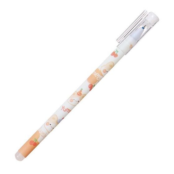 !09 Ручка гелевая (набор 5 штук) со стираемыми чернилами, стержень синий, Кошка с ягодами корпус МИКС