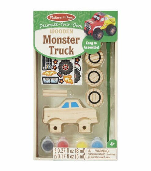 Melissa &amp; Doug Decorate-Your-Own Wooden Kit-Monster Truck Brand New #9524 B11