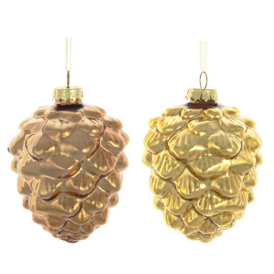 Украшение новогоднее "Золотая шишка", L7,5 W7,5 H9,5 см, 2в.
