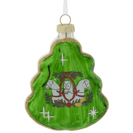 Украшение новогоднее &quot;Елочка с лошадками&quot;, L8 W2,5 H11 см