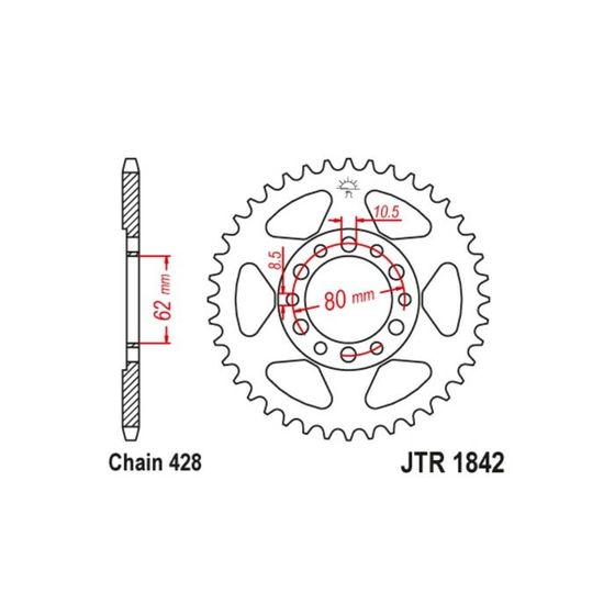 Звезда ведомая JT sprockets JTR1842-50, цепь 428, 50 зубьев