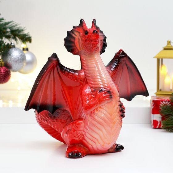 !09 Фигура &quot;Крылатый дракон&quot;, 23 см., цвет красный