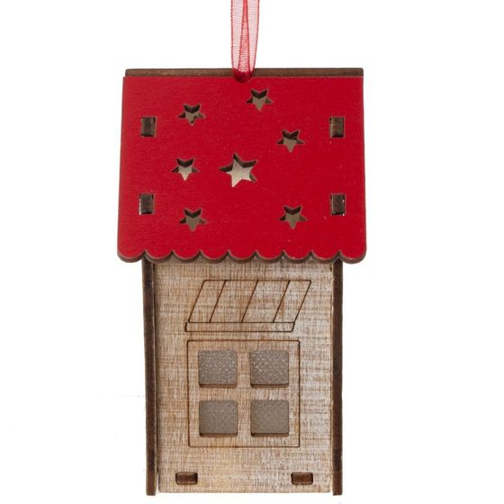 Изделие декоративное подвесное &quot;Домик&quot; с подсветкой, L5,5 W5 H9 см, 2в.