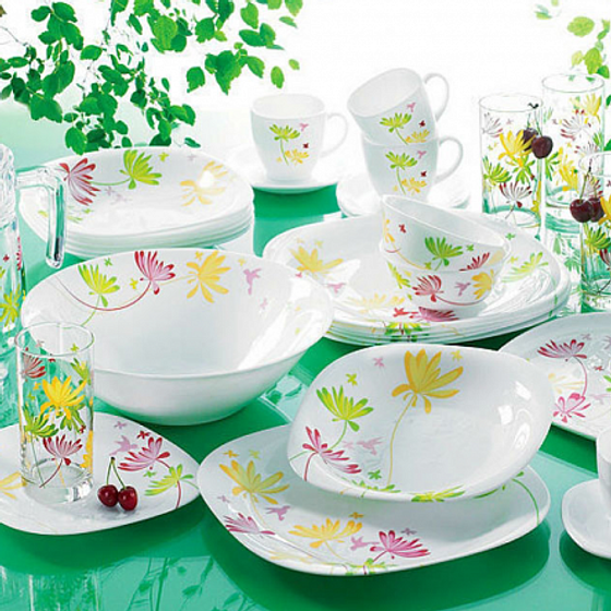 Столовый набор CARINE CRAZY FLOWER 46 предметов (переупаковка)