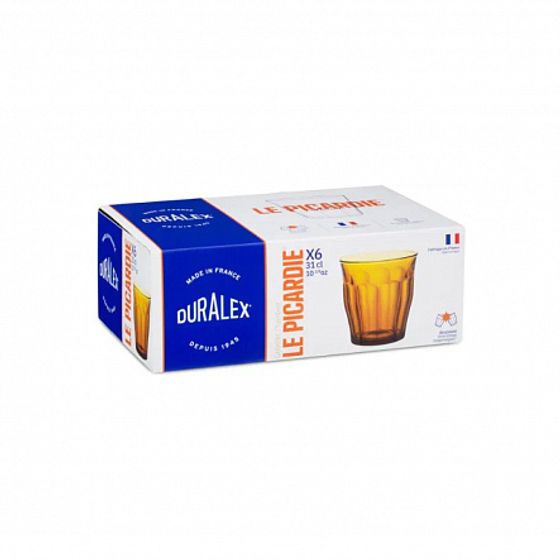 Набор стаканов французских PICARDIE AMBER 6шт 310мл