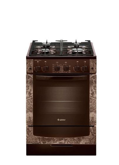 Плита газовая Gefest ПГ 6500-02 0114 коричневый/рисунок &quot;мрамор&quot; без крышки реш.чугун
