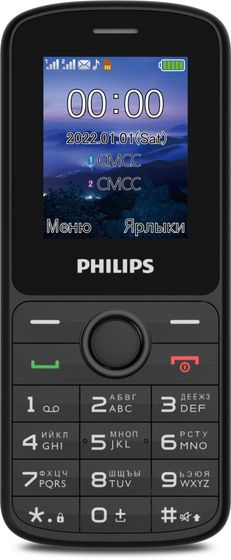 Мобильный телефон Philips E2101 Xenium черный моноблок 2Sim 1.77&quot; 128x160 Thread-X GSM900/1800 MP3 FM microSD max32Gb