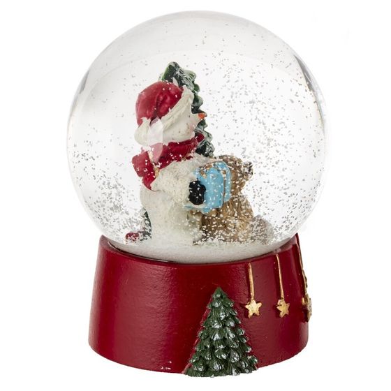Фигурка декоративная &quot;Дед Мороз/Снеговик/Медвежонок&quot; в стекл шаре, L9 W8 H10 см, 3в.