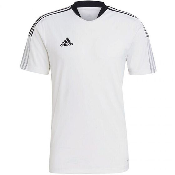 Мужская футболка спортивная белая с логотипом для фитнеса Adidas Tiro 21 Training Jersey M GM7590