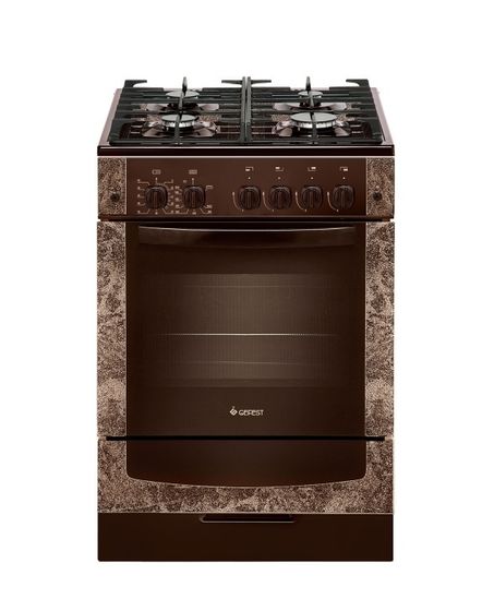 Плита газовая Gefest ПГ 6500-02 0314 коричневый/рисунок &quot;мрамор&quot; без крышки реш.чугун