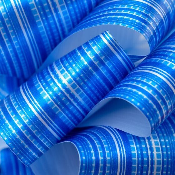 !09 Бант-шар (набор 12 штук) №4.5 "Тонкие полосы", цвет синий