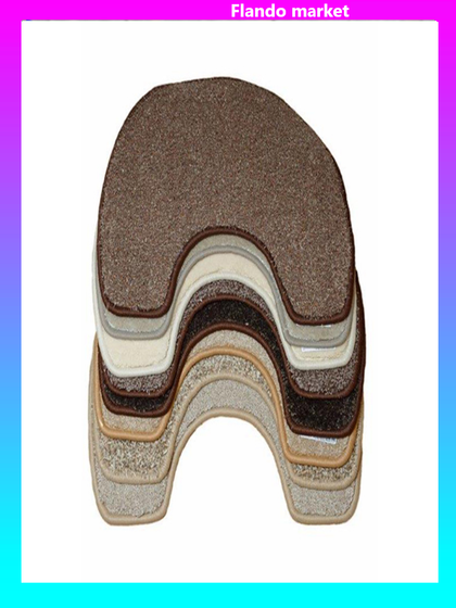 !КОВРИК ДЛЯ ТУАЛЕТА БЕЖЕВЫЙ МИКС 56*56СМ