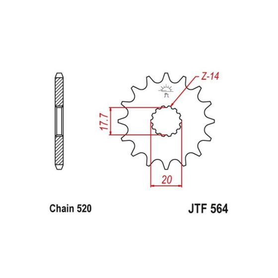 Звезда ведущая JT sprockets JTF564-13, цепь 520, 13 зубьев