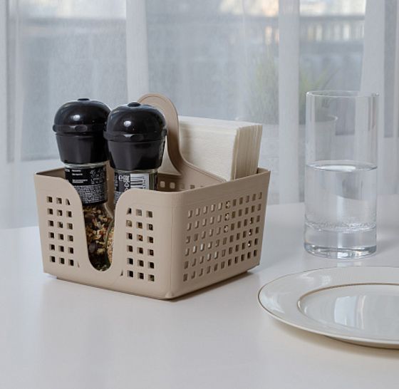 Органайзер переносной ЛОФТ латте 150х150х160мм с перегородкой