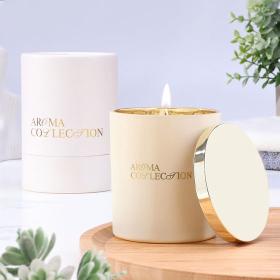 Свеча ароматическая в стакане &quot;Aroma collection&quot;, 260 г, белый мускат,в тубусе, соевый воск