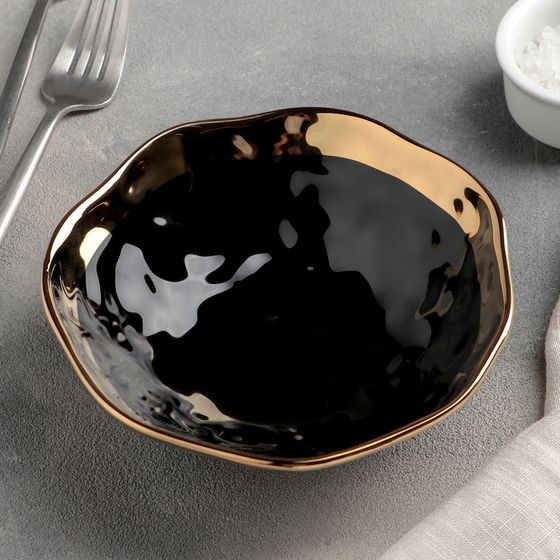 Салатник керамический «Инь и ян», 450 мл, d=15 см, цвет чёрный